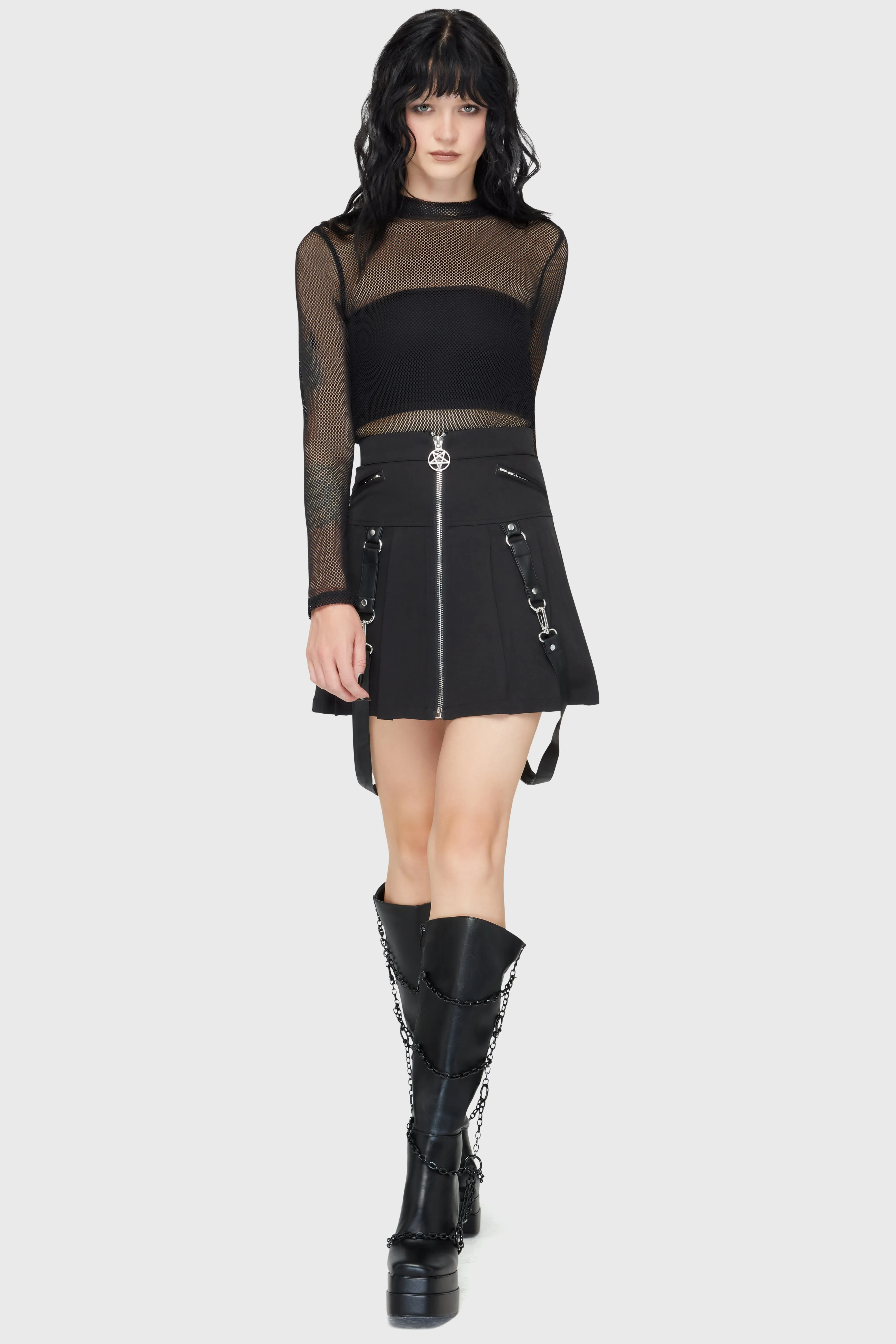 Brushed Interior Planetary Party Mesh Top