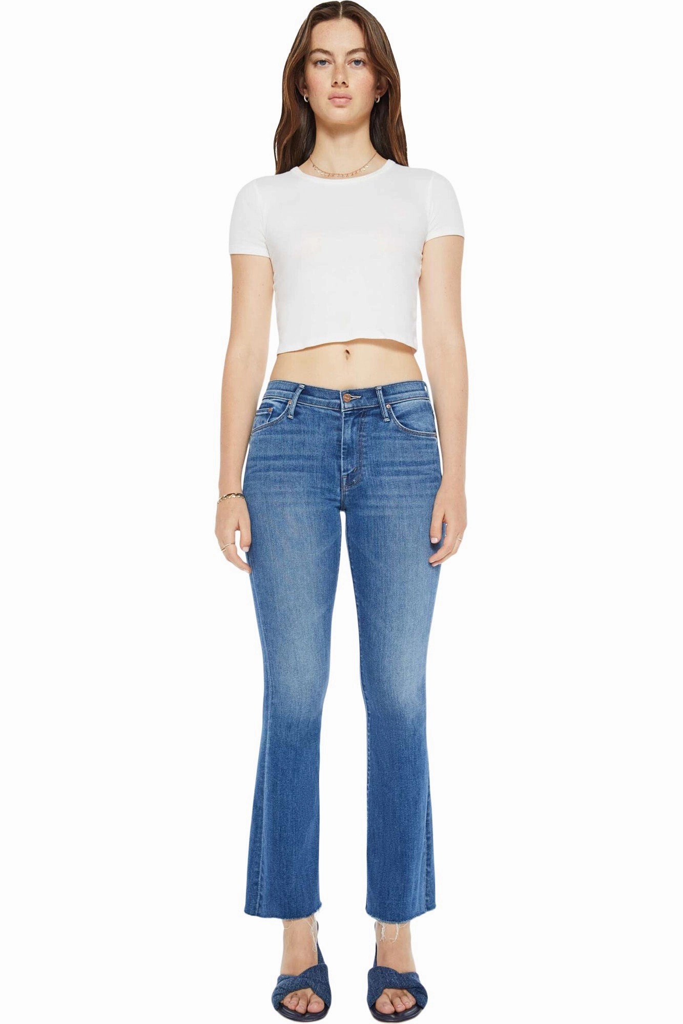 MOTHER Denim Weekender Fray in Connect the Dots Low Maintenance Fabric Trendy Fit