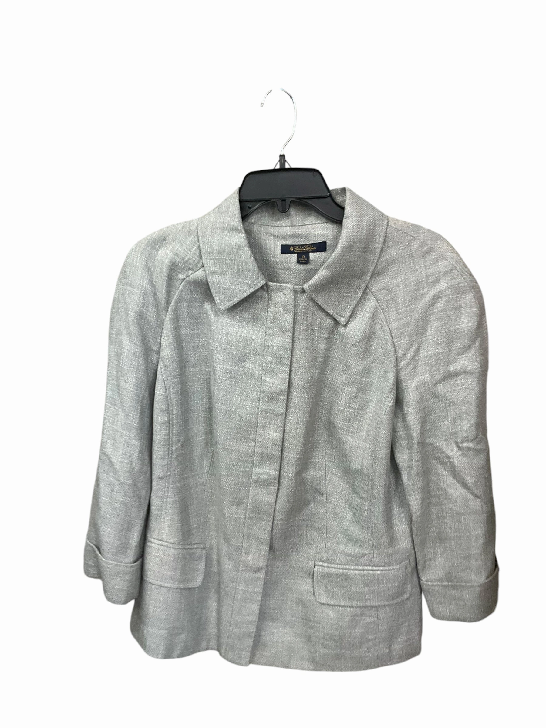 Future Edge Free Shape Blazer By Brooks Brothers In Grey, Size: L