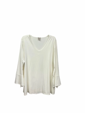 Blouse Long Sleeve By Chicos In Ivory, Size: 4x Downtown Cool SustainableTextiles