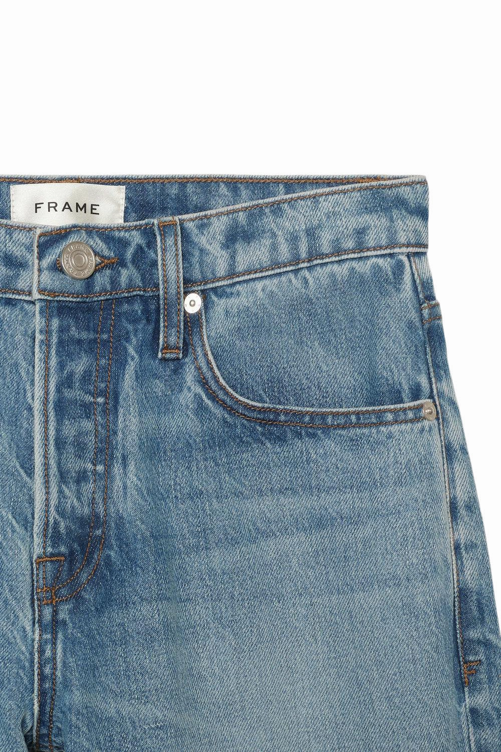 Basic Layers Daily Wear Breathable Classic Frame Denim Slouchy Straight Jeans in Divine