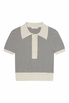 Frame Denim The Graduate Polo in Navy Multi Chilly Weather