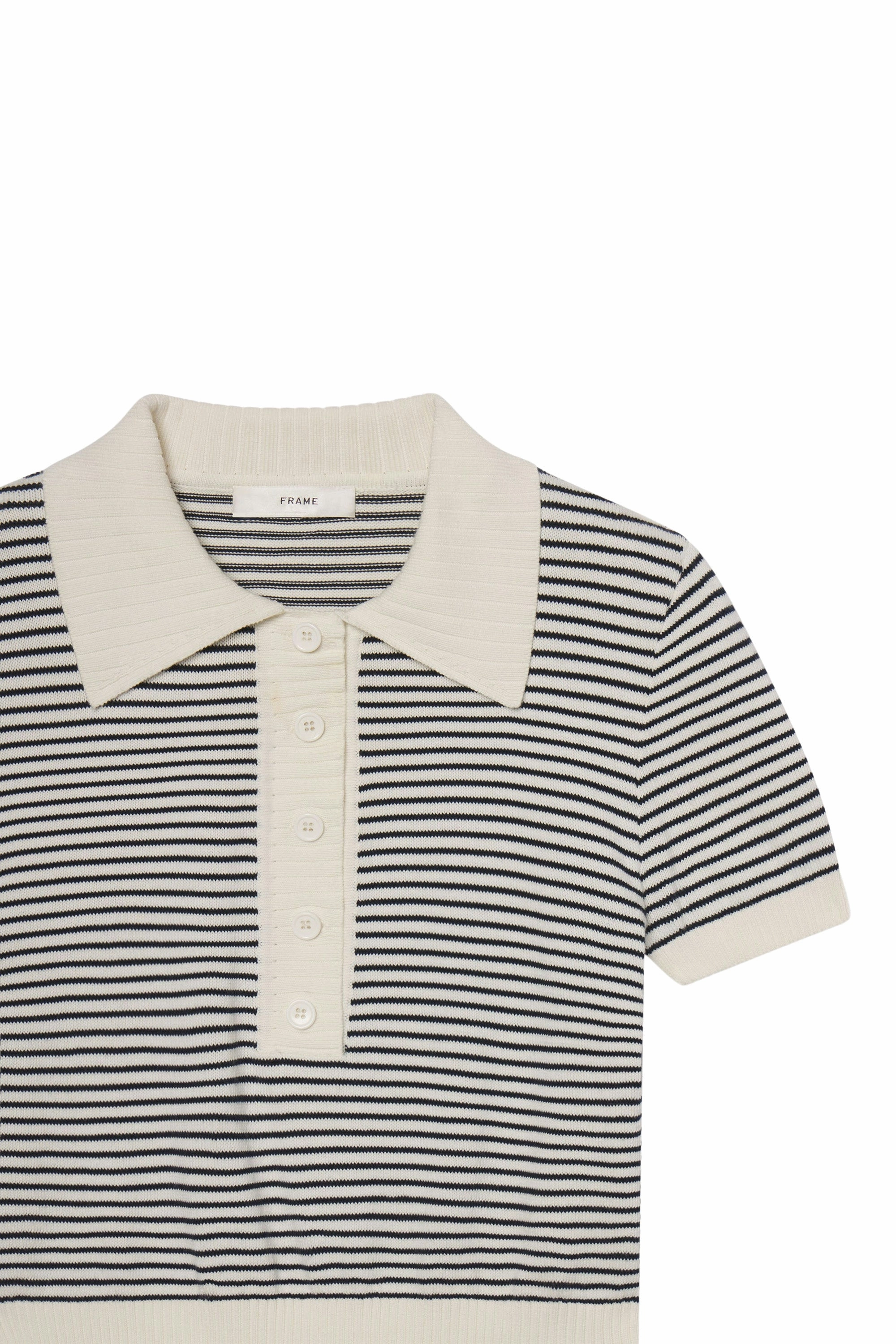 Frame Denim The Graduate Polo in Navy Multi Cozy Stretch