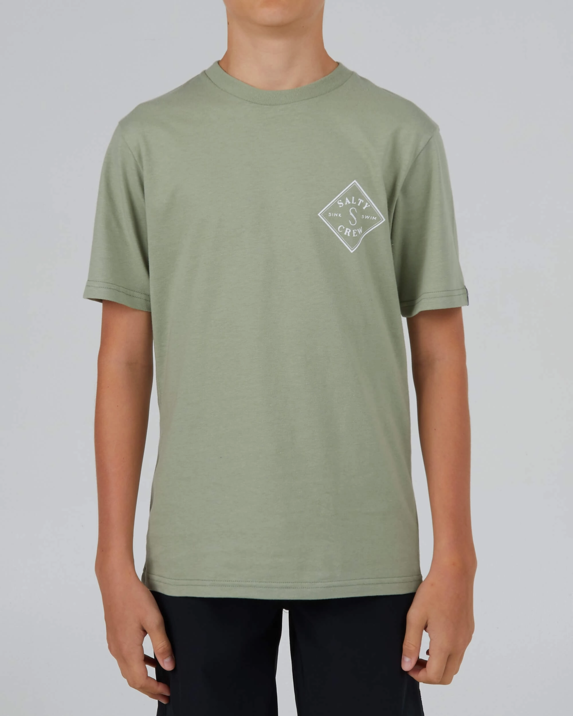 Fit For All Day Tippet  S/S Tee Kids - Dusty Sage