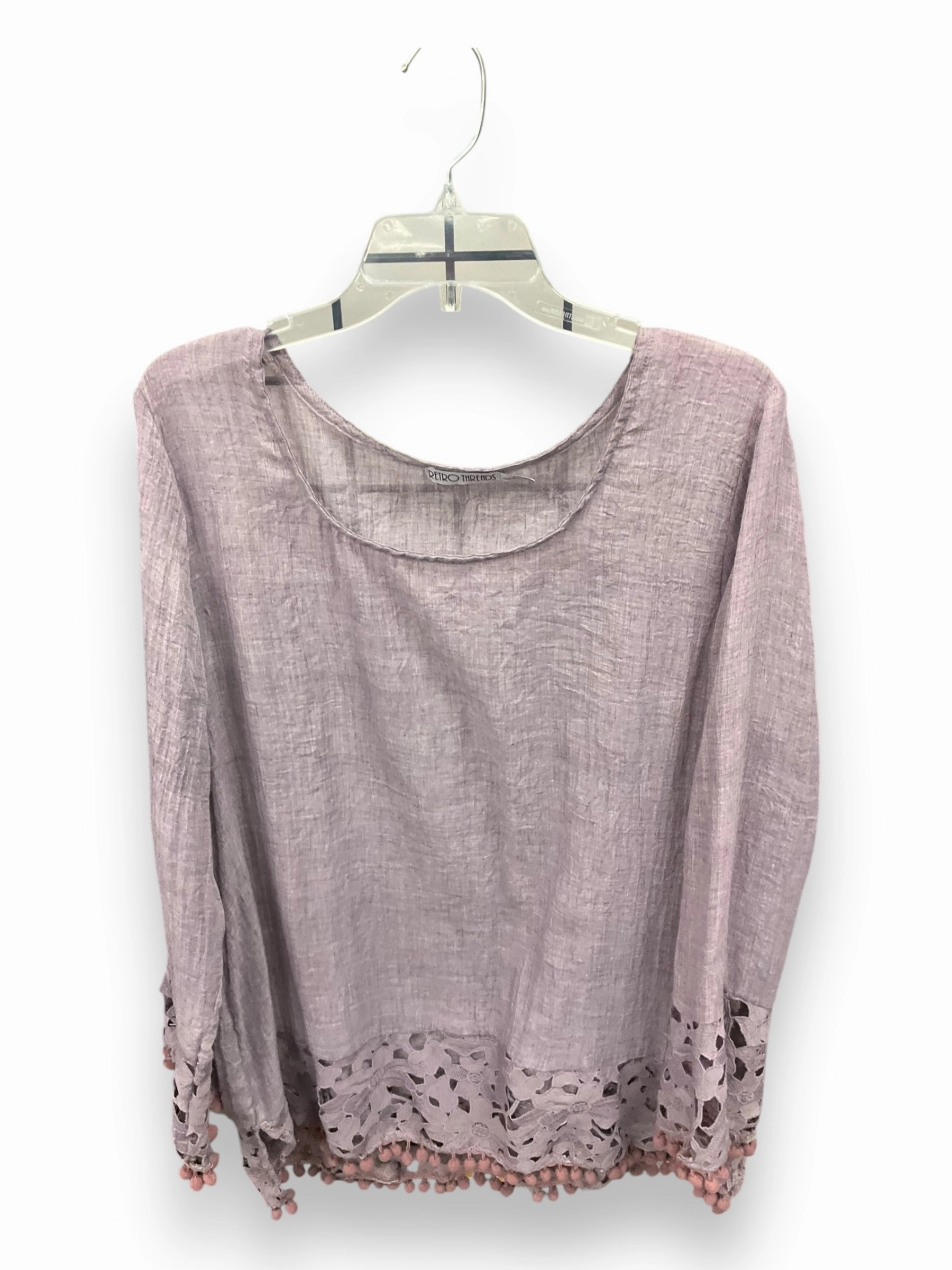 DurableSeams Free Shape Top Long Sleeve By Clothes Mentor In Purple, Size: Xl