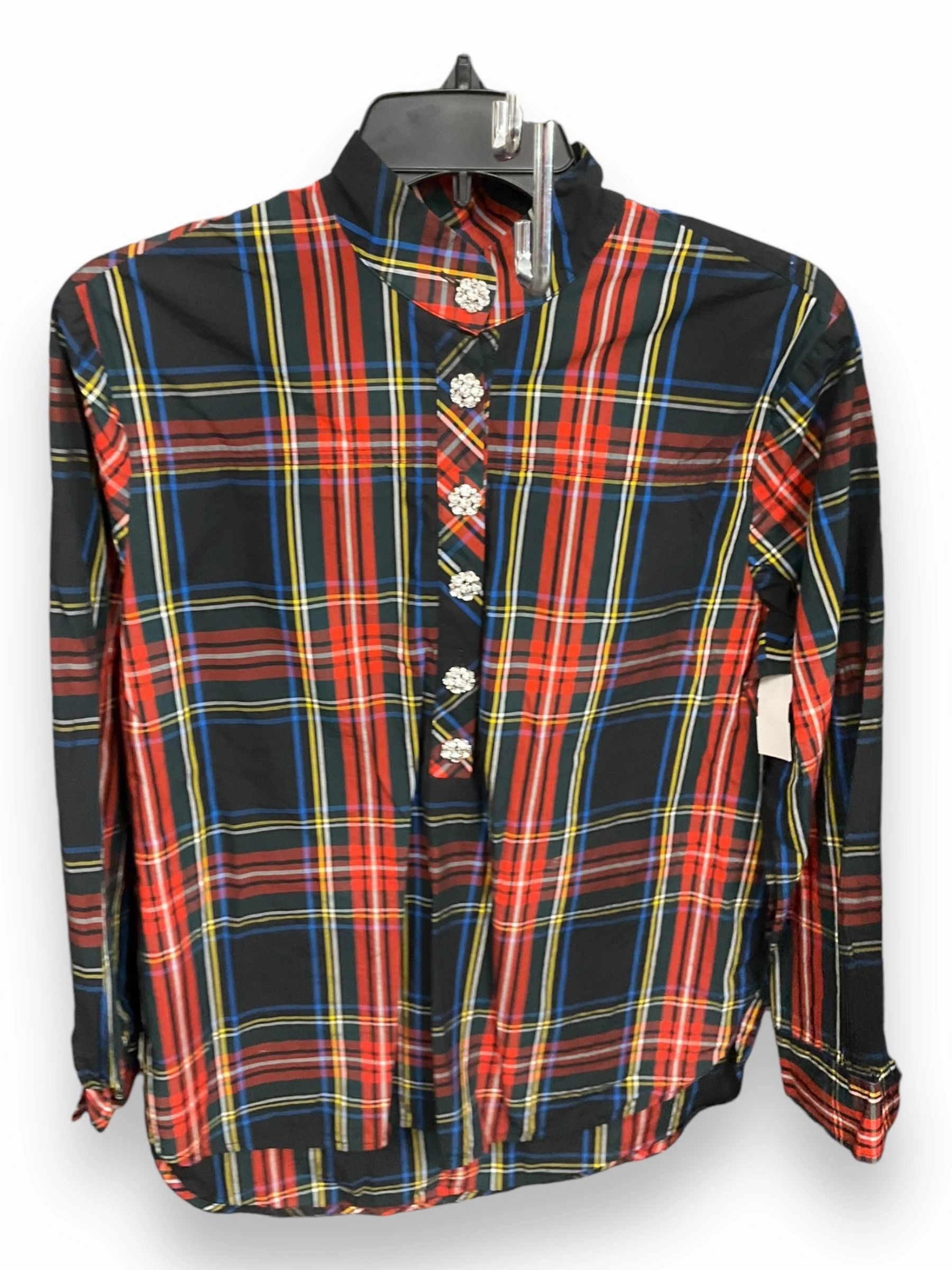 Hike Fit Top Long Sleeve By J. Crew In Plaid Pattern, Size: 4