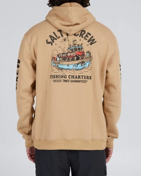 gym clothes Ultra Soft Handfeel Fishing Charters Hooded Fleece - Sandstone