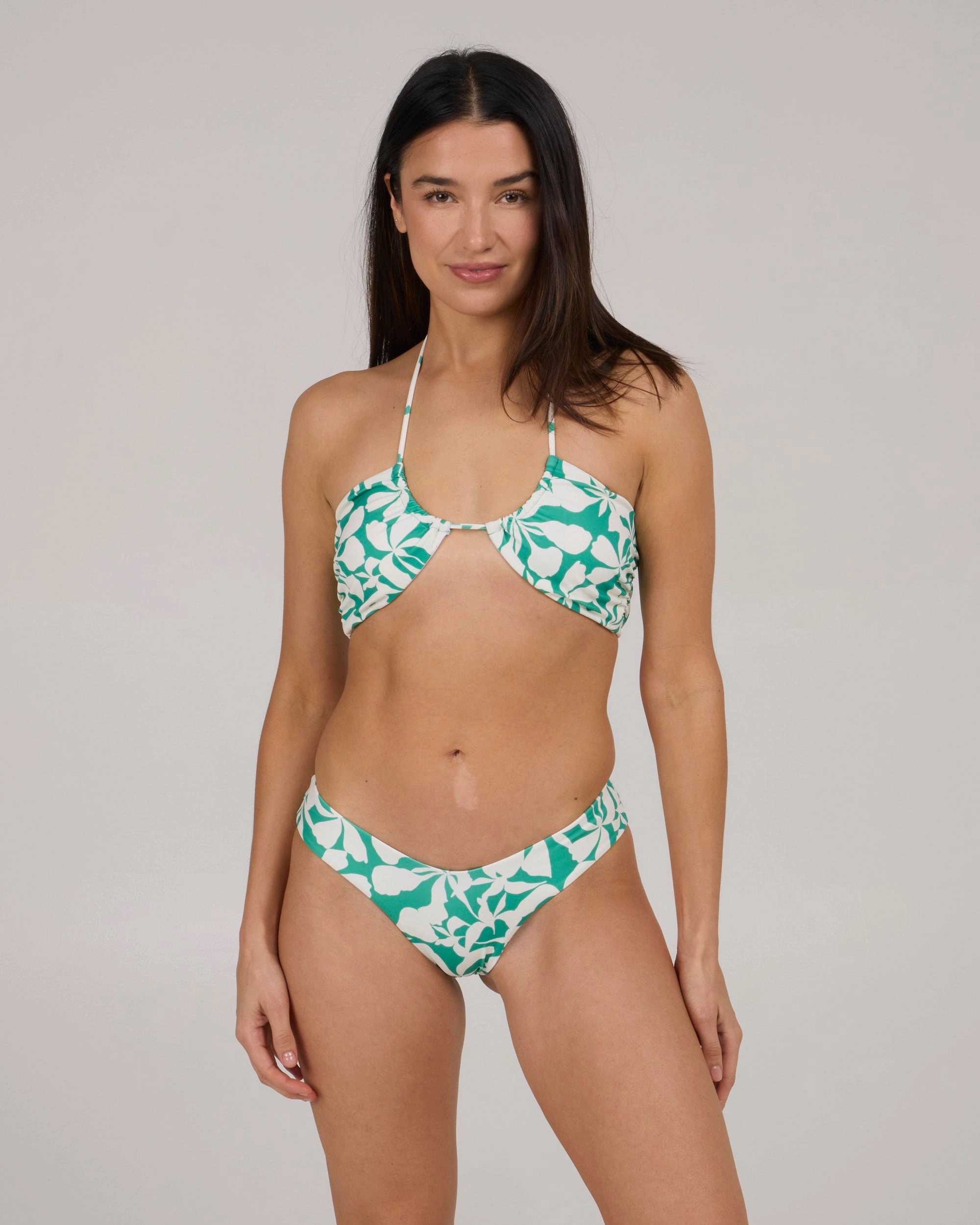 Ocean Getaway Non Irritating Tags Optical Skimpy V Bottom - Kelly Green