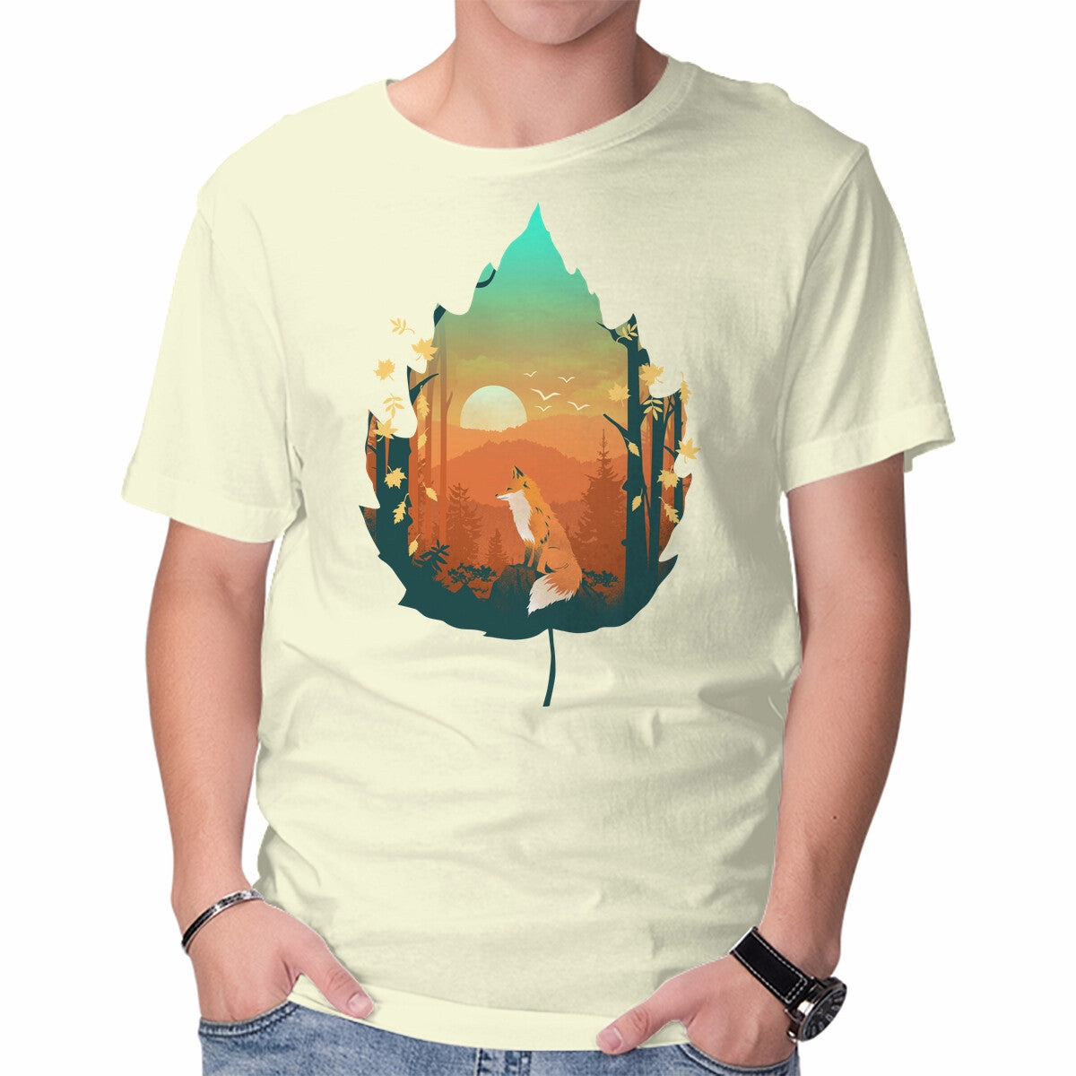 Red Leaf Fox Cross Grain Knit VintageWashEffect