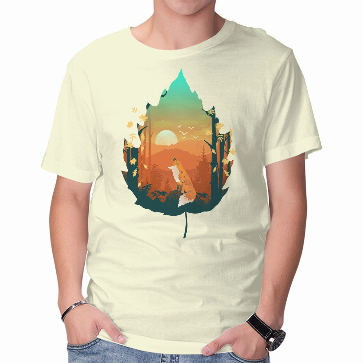 Red Leaf Fox Layered Neckline High Density Cotton