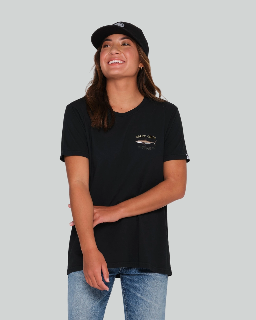 Bruce Boyfriend Tee - Black Non Shrink Material Sporty Fit