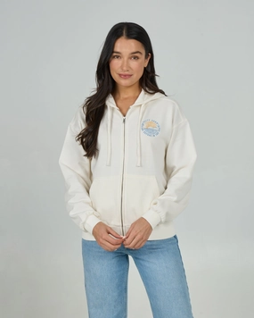 Relaxed Design Rays Zip Hoody - Off White