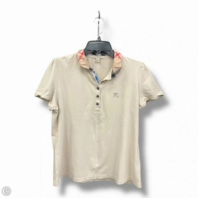 NonChafingEdges Top Short Sleeve Luxury Designer By Burberry In Beige, Size: Xs