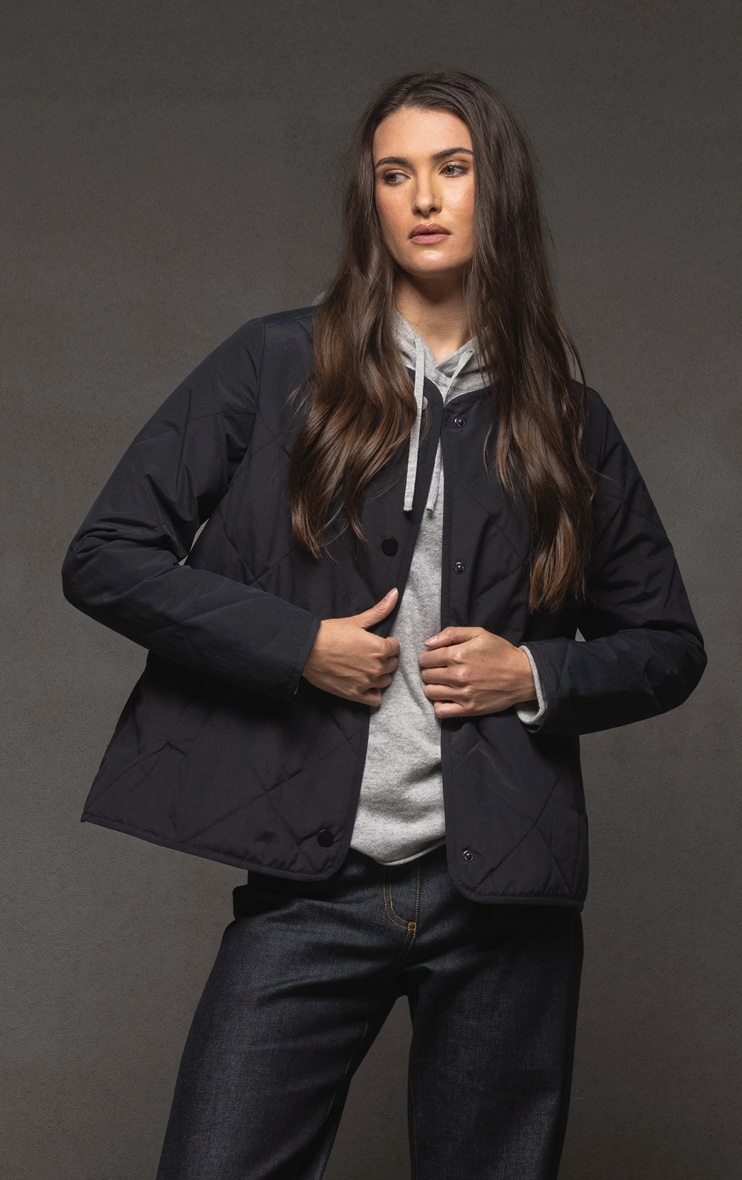 Eco Friendly Construction QUILTED PRIMALOFT CROPPED JACKET