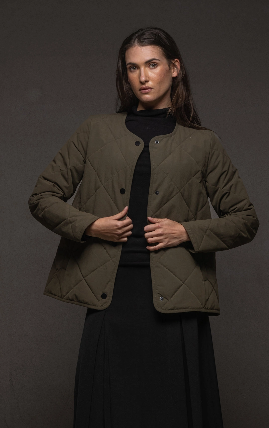 Low Profile Fastening QUILTED PRIMALOFT CROPPED JACKET