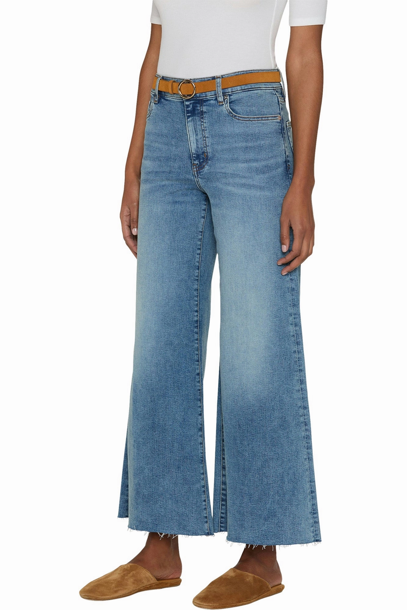 Frame Denim Le Palazzo Crop in Crave Raw After Relaxed Style Lightweight Durable