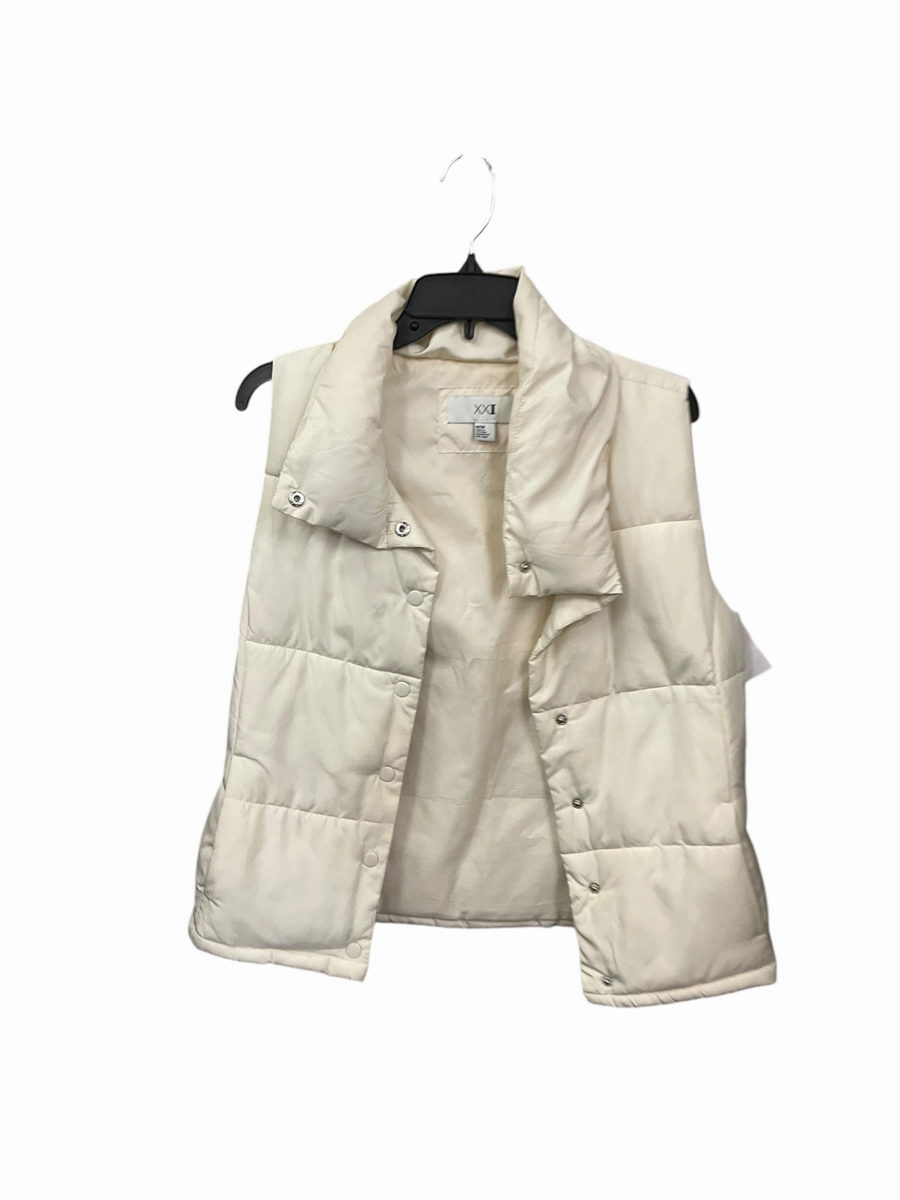 Vest Puffer & Quilted By Clothes Mentor In Cream, Size: M Happy Core