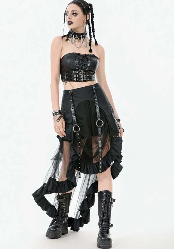 FourWayStretchFabric Tear Resistant Iris Metal | MAXI SKIRT