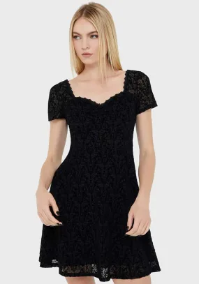 Ribbed Hemline Flatlock Seam Technology Marceline | SKATER DRESS