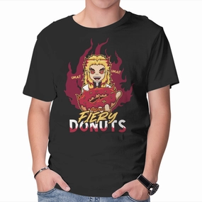 Comfy Wear Fit Circular Knit Design Rengoku's Fiery Donuts