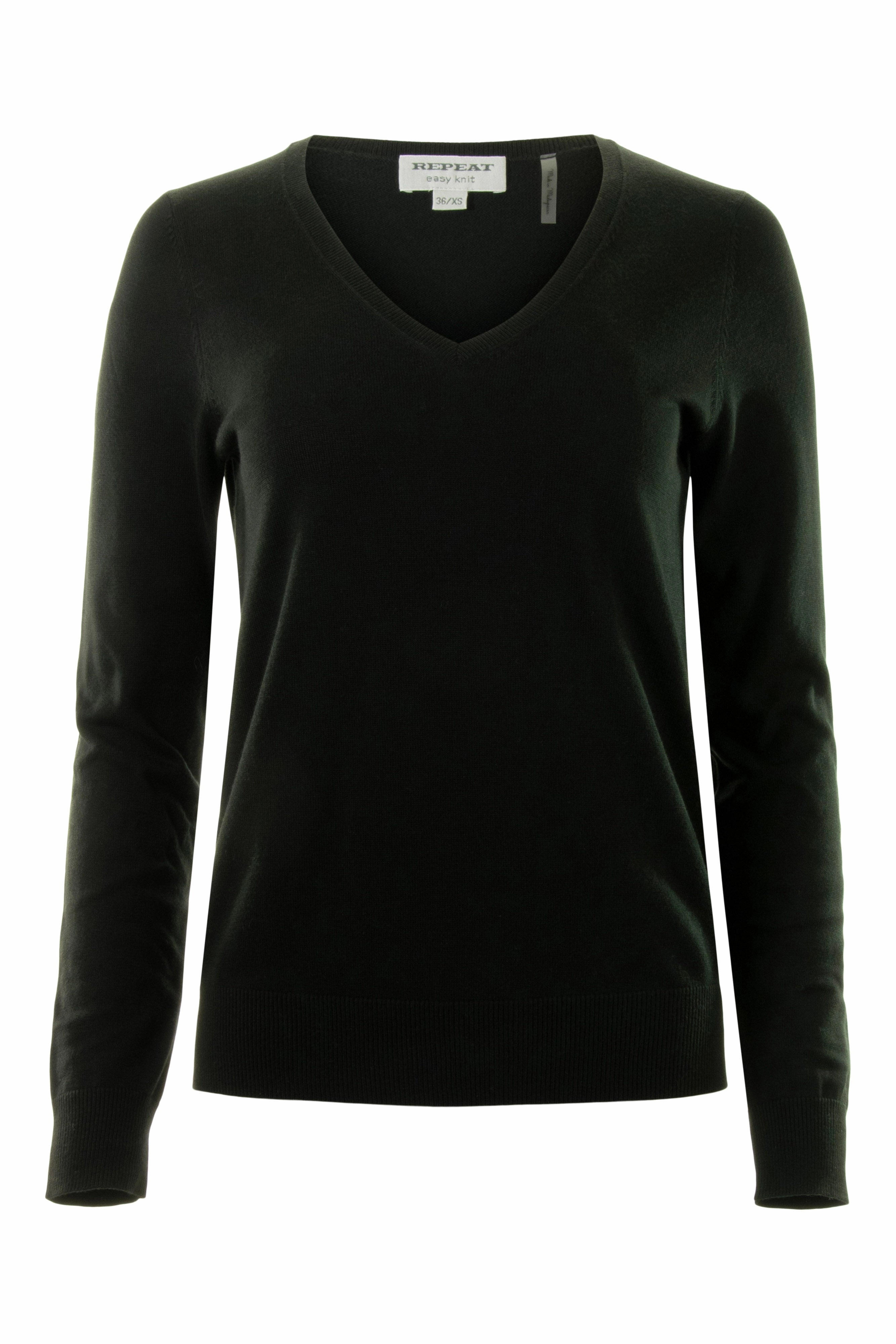 sporty wear Repeat Cashmere Fine Knit Vneck Cotton Pullover