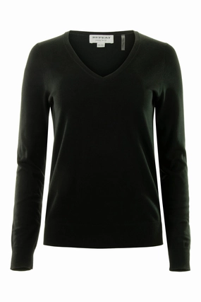 Comfy Trend Repeat Cashmere Fine Knit Vneck Cotton Pullover