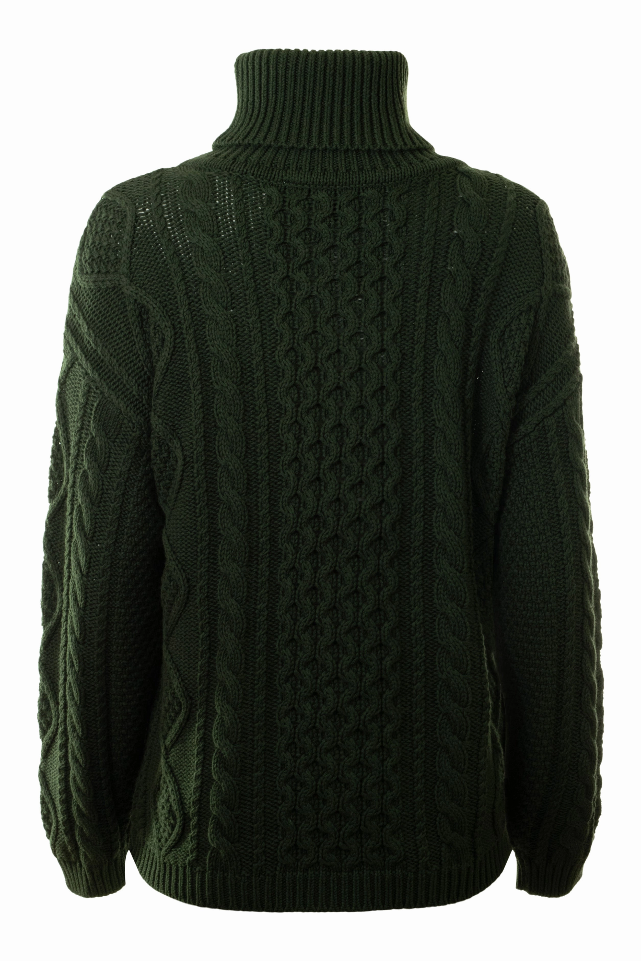 Winter Must-Have Wear Repeat Cashmere Fisherman Knit Turtleneck in Khaki