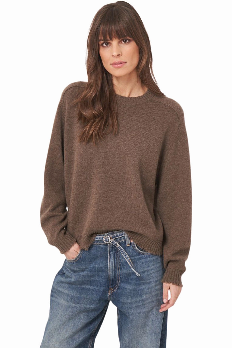 Everyday Ease Comfort Flex Fit Repeat Cashmere Relaxed Fit Crewneck Sweater in Cacao