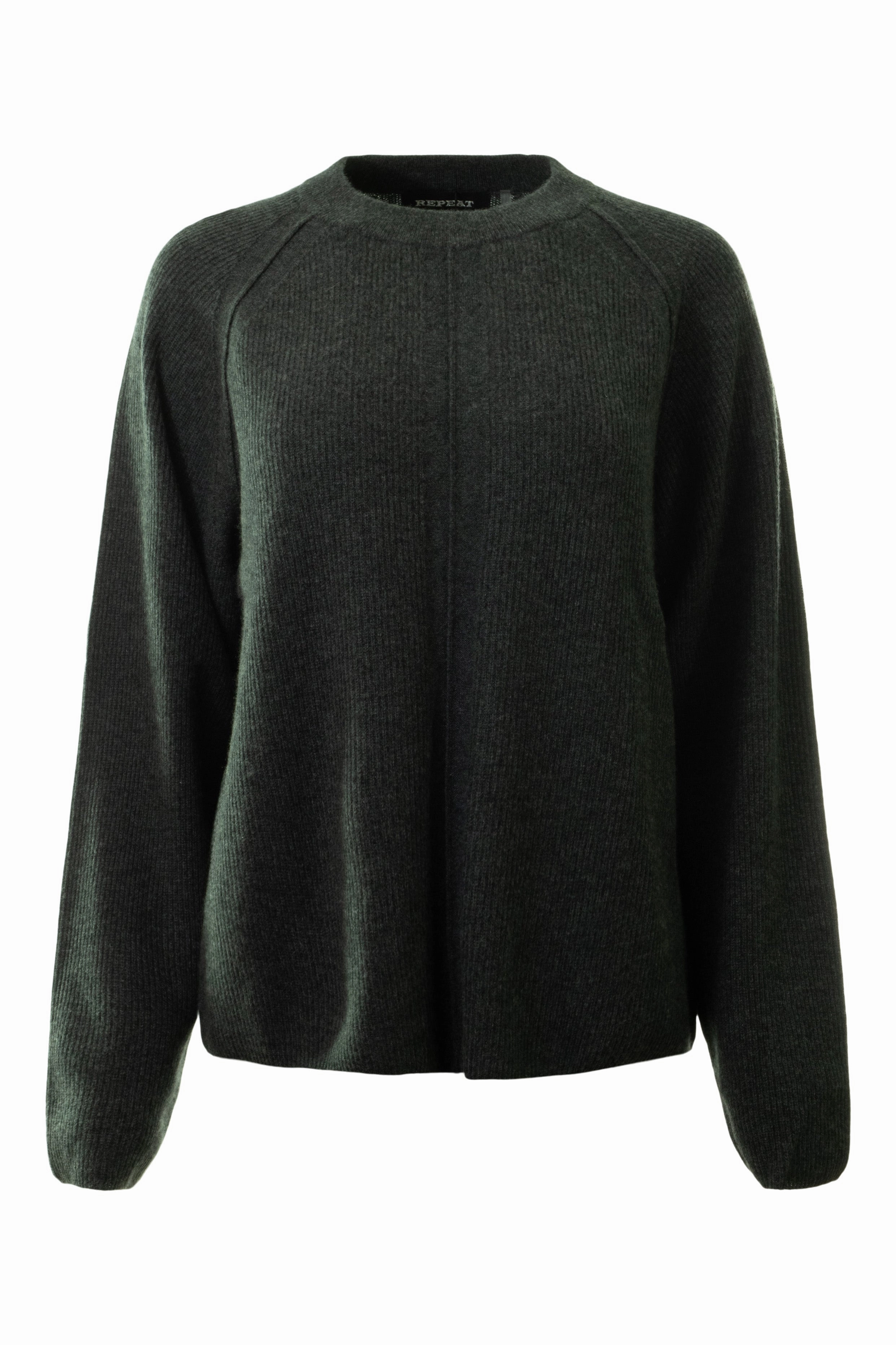 Repeat Cashmere Relaxed Fit Knit Sweater in Charcoal Essential Warmth