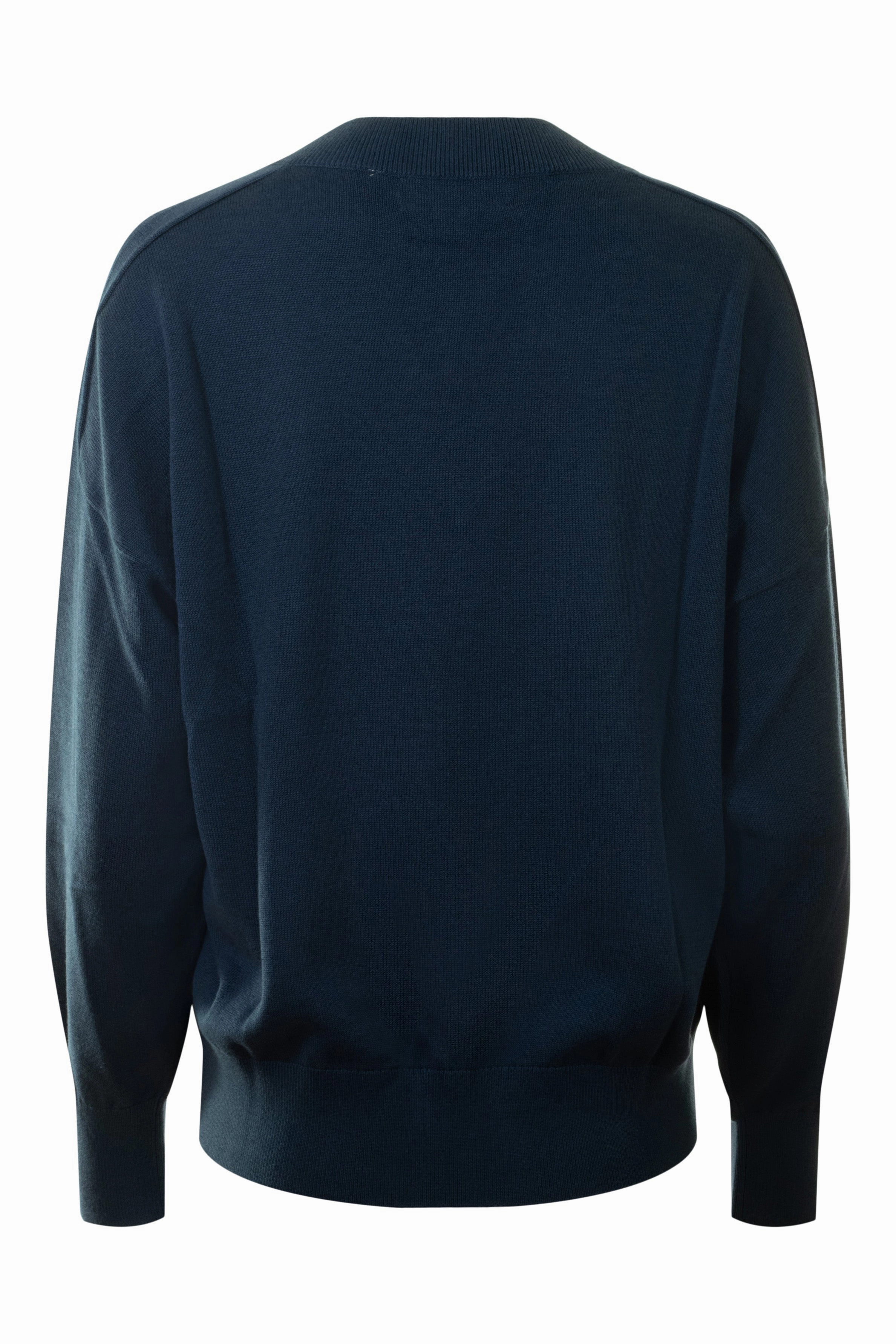 Chilly Fit Wear Flexible Fabric Repeat Cashmere Relaxed V-neck Sweater in Marine