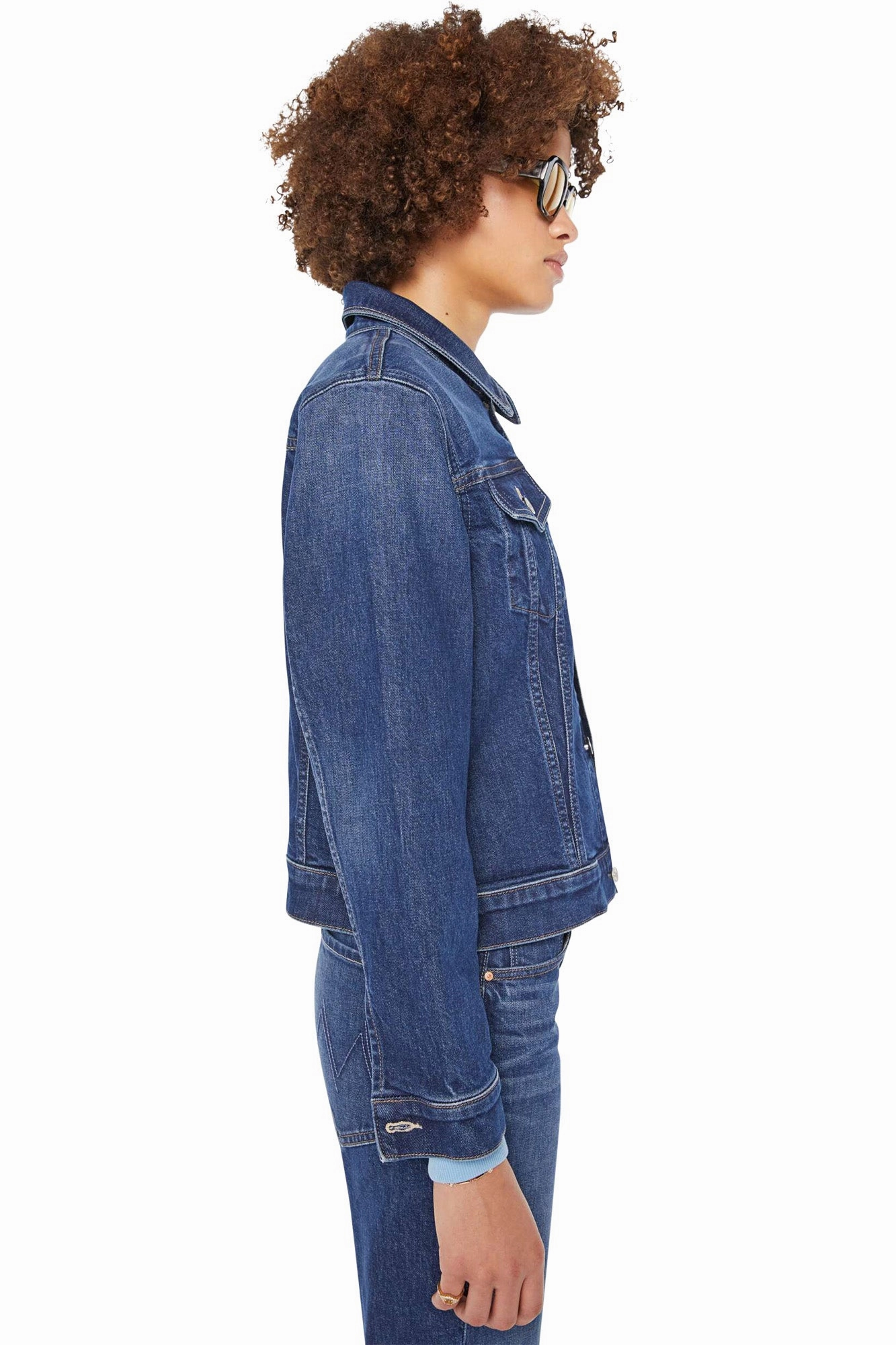 MOTHER Denim Bruiser Jacket in Perfectly Imperfect Loose Modern Minimalist Durable Weave