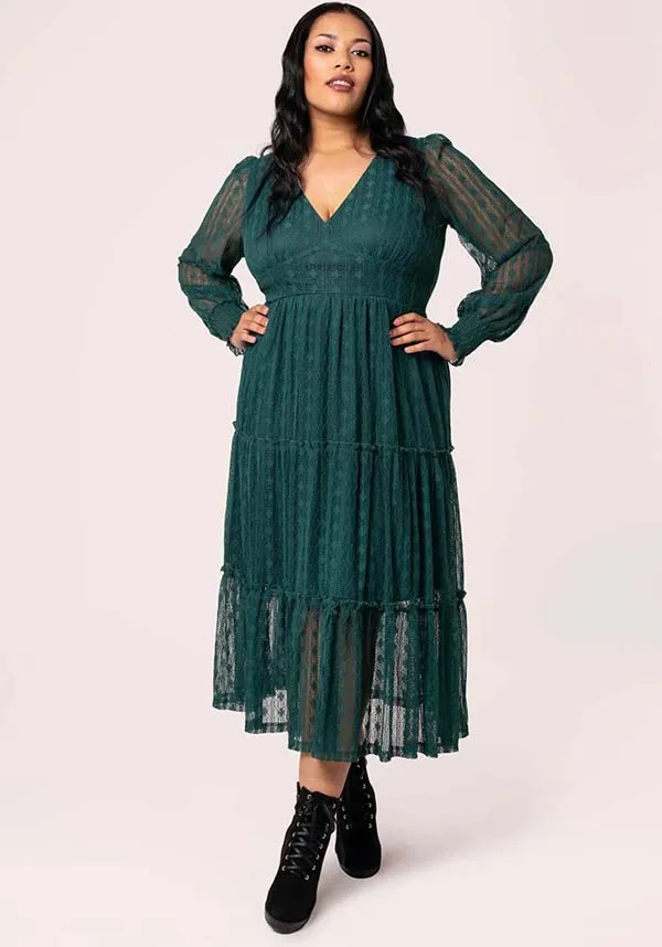 Rhianne [Green] | DRESS Tear Resistant Fiber Blend Stylish Dress