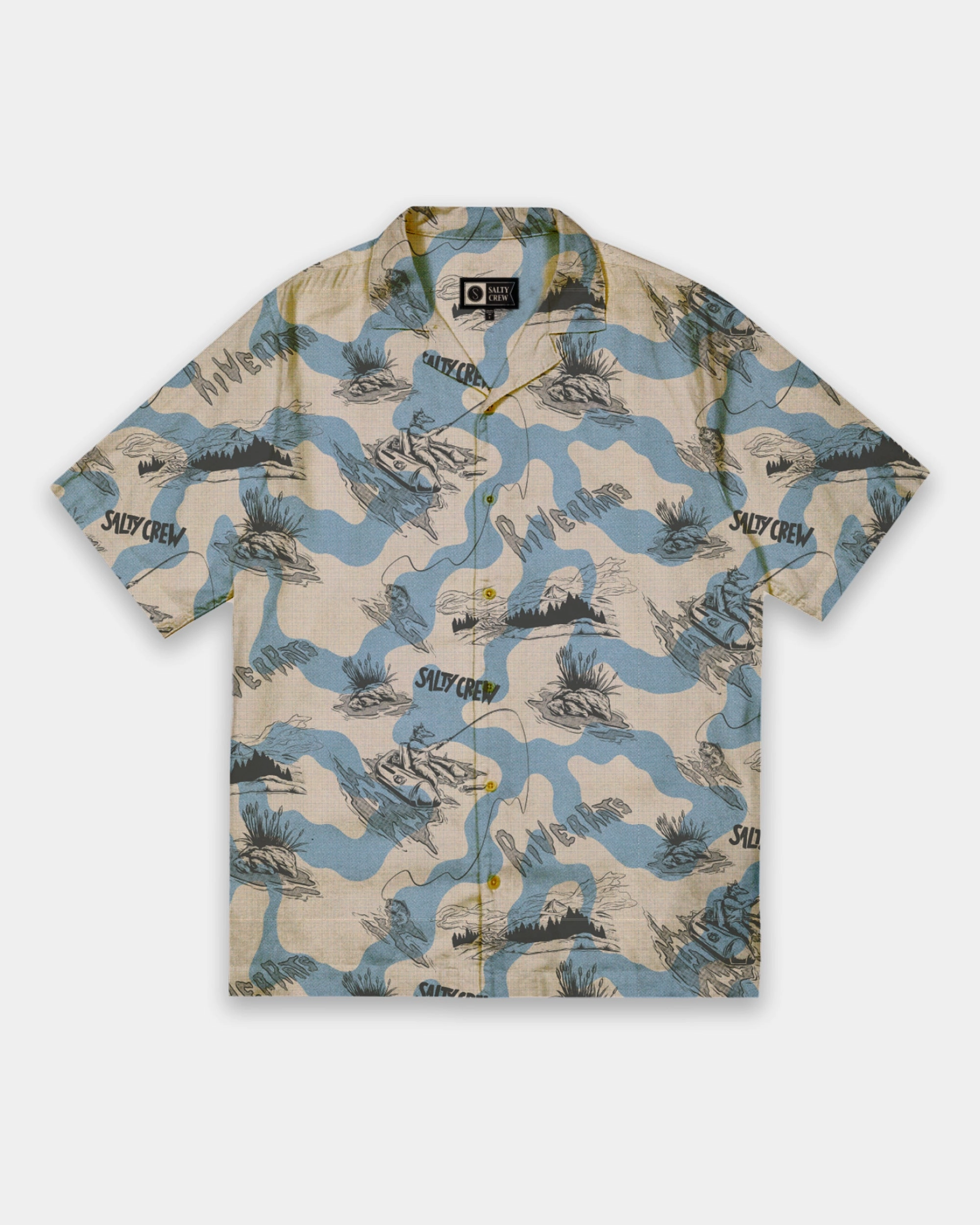 River Rats Fill Ss Shirt - River Rat Print Non Irritating Seams Recycled Polyester Blend