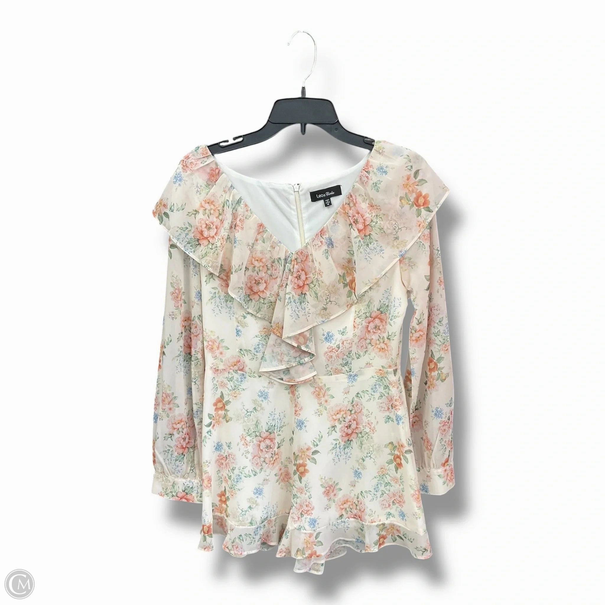 Romper By Lea & Viola In Floral Print, Size: M Clean Fit StaticFree Lining