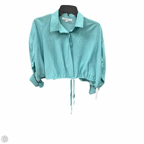 NonRestrictive Design wrinkle free Blouse Long Sleeve By Young Fabulous & Broke In Blue, Size: S
