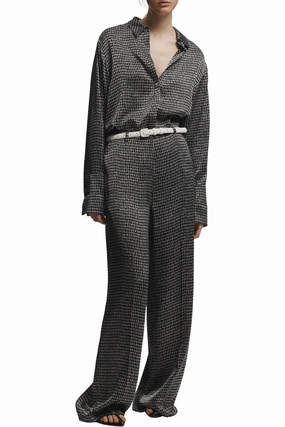 FlexibleClosure Perfect Waistband Saint Art Ellis Printed Trousers in Black