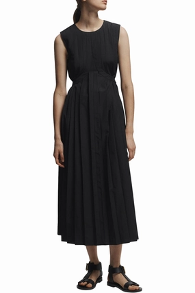 Music-Concert Heritage-Brand Saint Art Judson Pleated Maxi Dress in Black