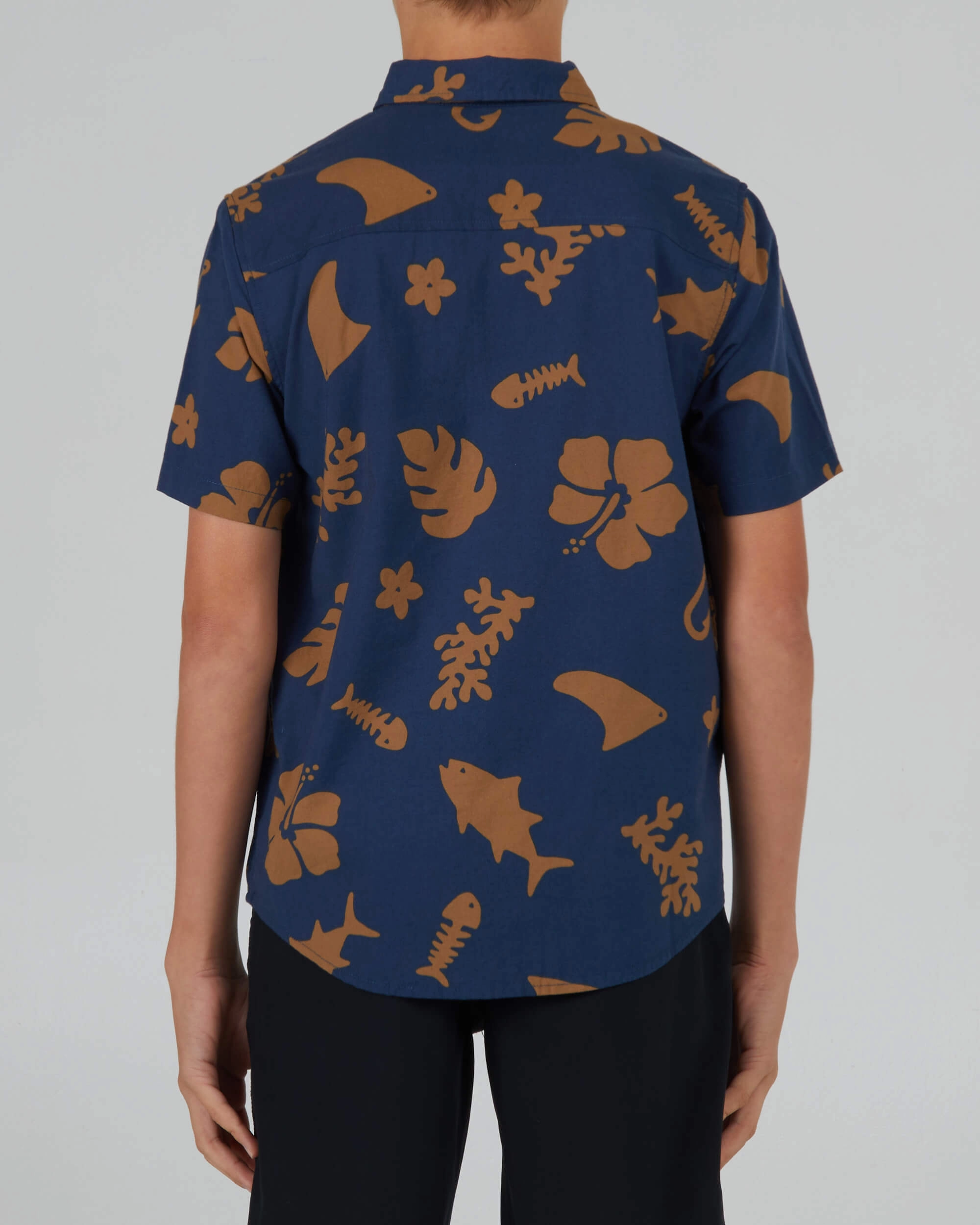 Seaside  S/S Woven Kids - Navy Anti Pilling Surface Ruffle Edge