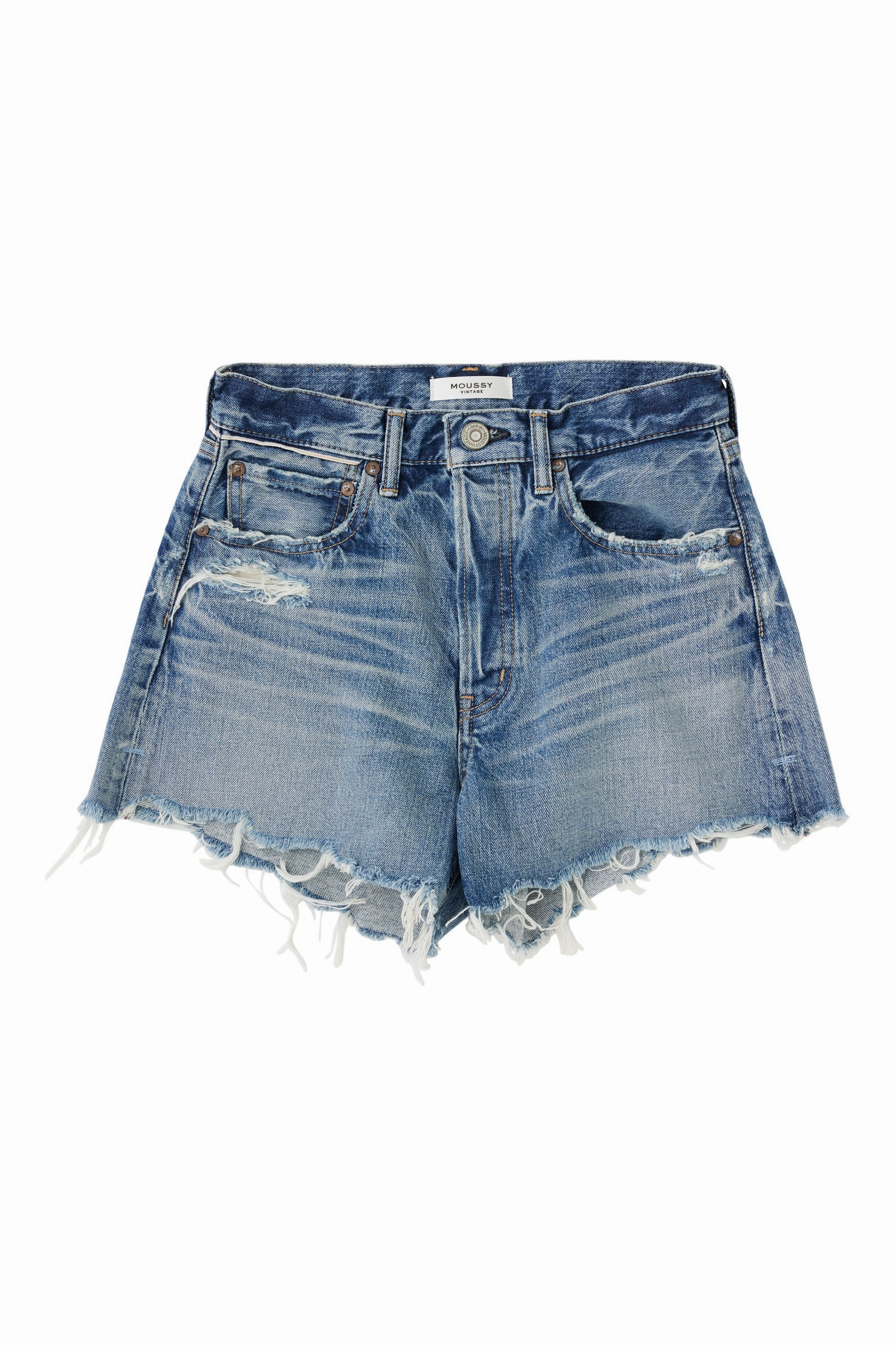 Moussy Denim Elam Shorts in Blue Elegant Party Look Winter Warmth Essential Layer