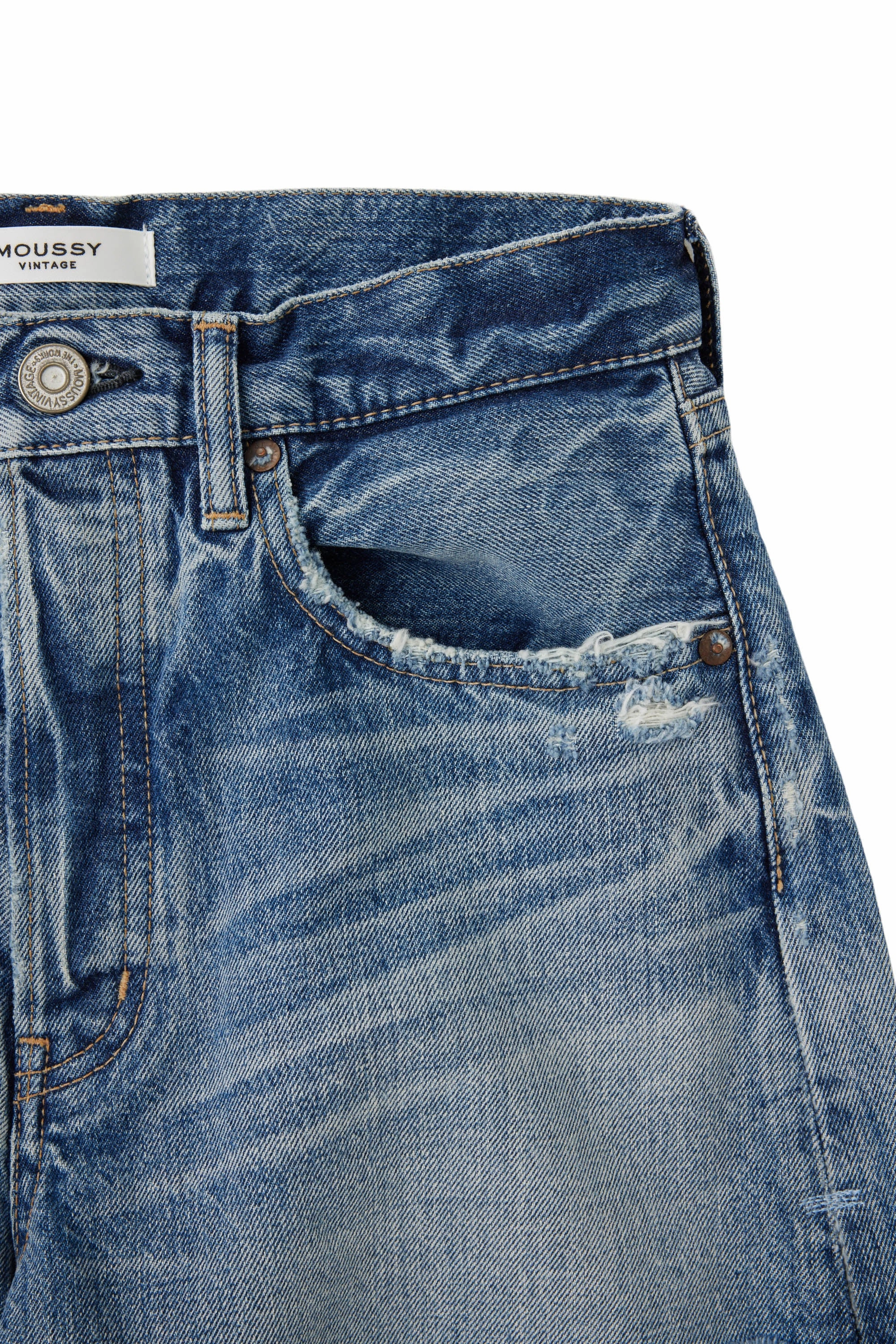 Cool Texture Moussy Denim Elam Shorts in Blue