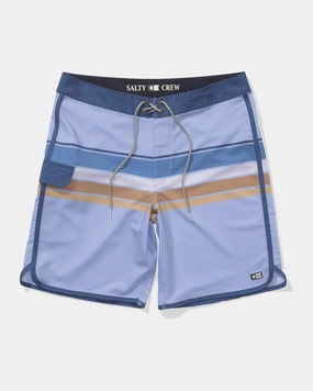 Shade Enhanced Collar Tumble Dry Safe Lateral Line Boardshort - Light Blue