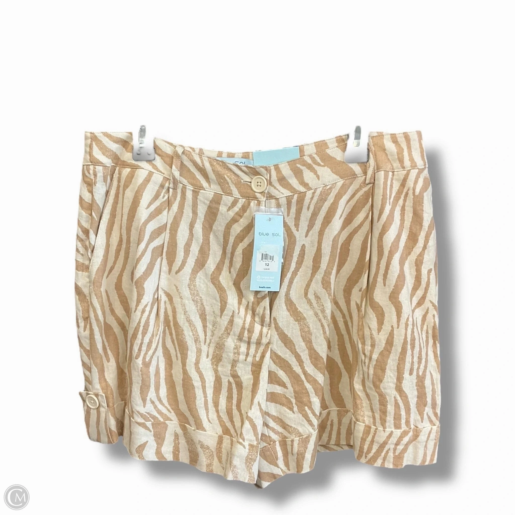 Shorts By Clothes Mentor In Brown & Cream, Size: 12 DoubleStitchReinforcement