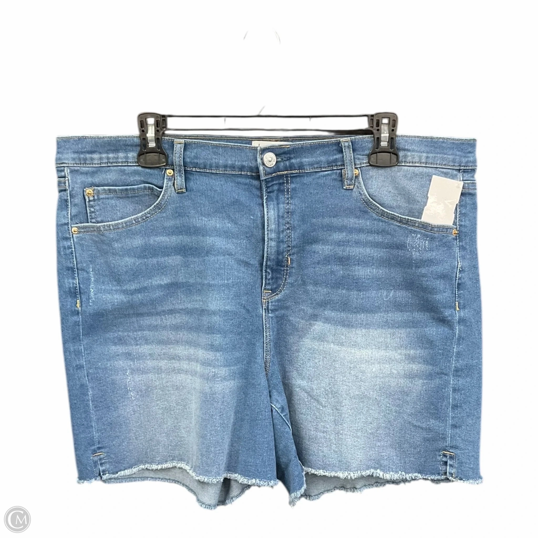 SnagResistant Weave Shorts By Nicole Miller In Blue Denim, Size: 16