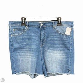 SnagResistant Weave Shorts By Nicole Miller In Blue Denim, Size: 16