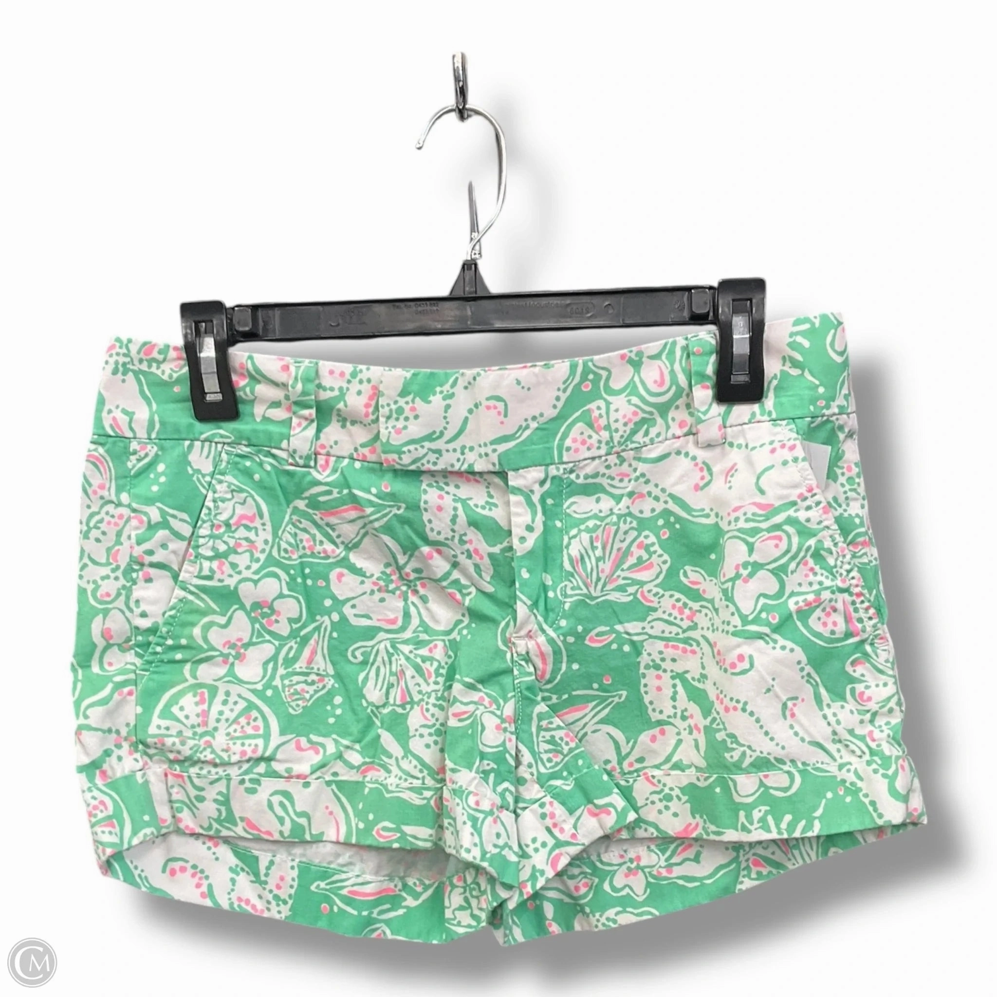 Nature Glow Shorts Designer By Lilly Pulitzer In Green & Pink, Size: 4