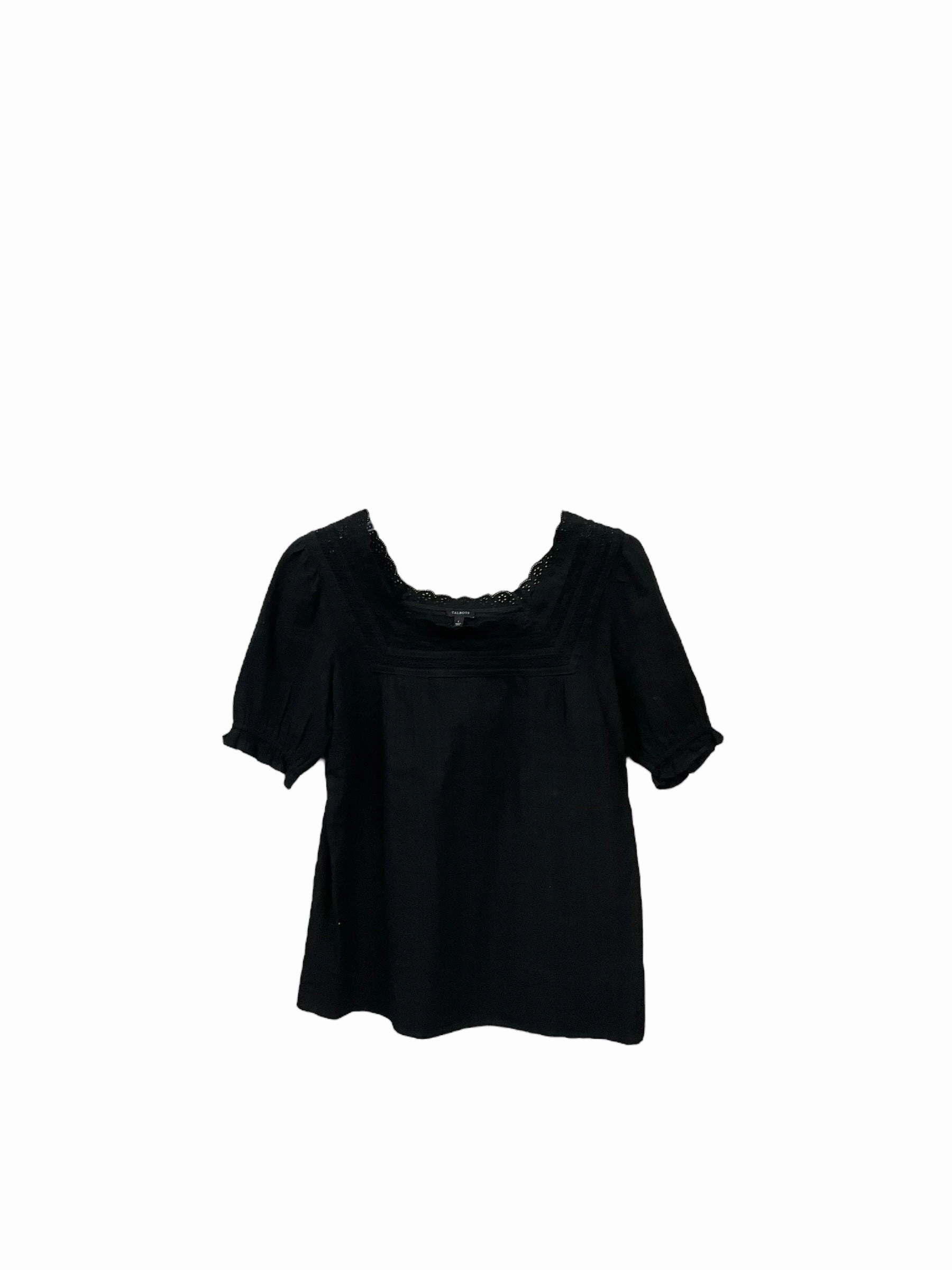Top Short Sleeve By Talbots In Black, Size: S SweatAbsorbingTexture Carry Ease