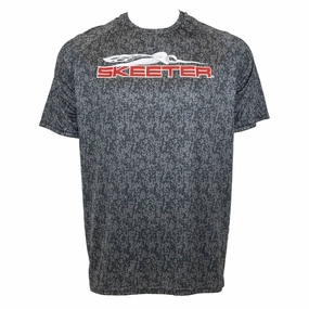 Layered Collar Skeeter Performance Tee - Grey Digi Camo