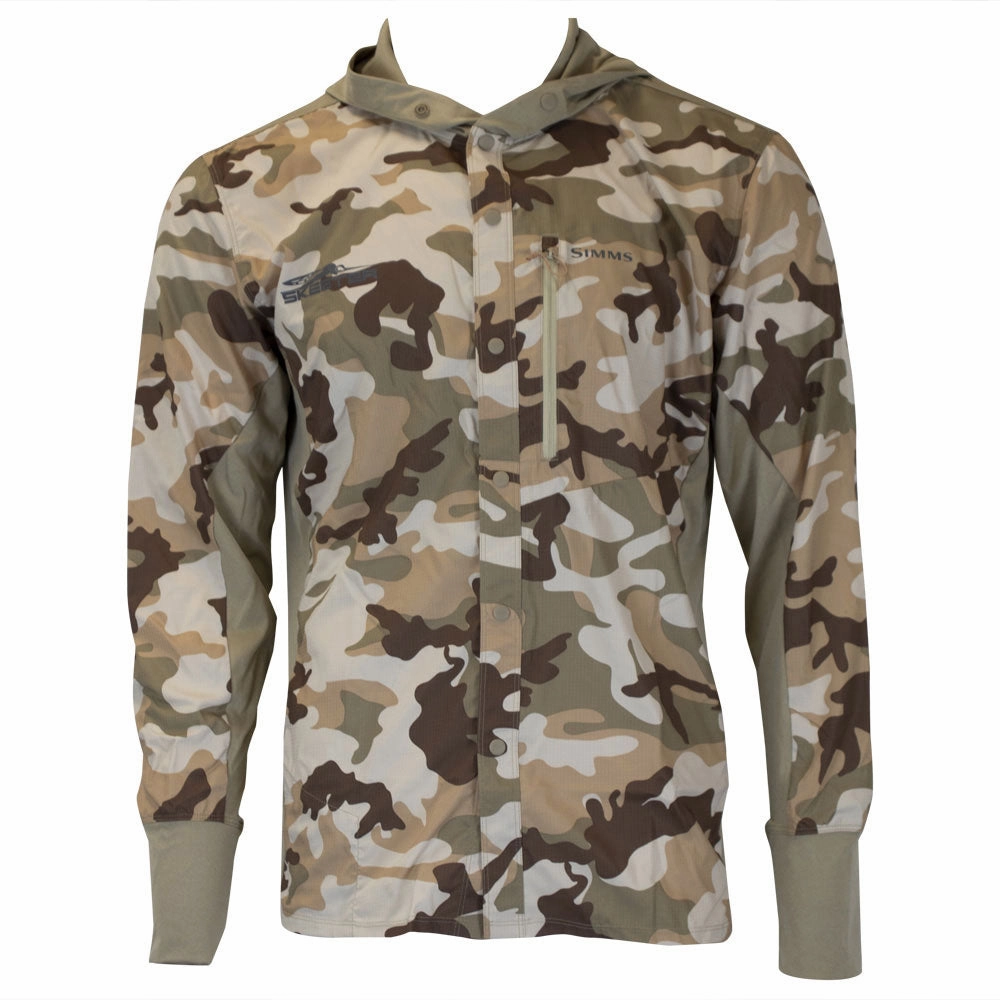 Skeeter Simms Intruder Fishing Hoody - Woodland Camo Autumn Staple Odor Control Treatment