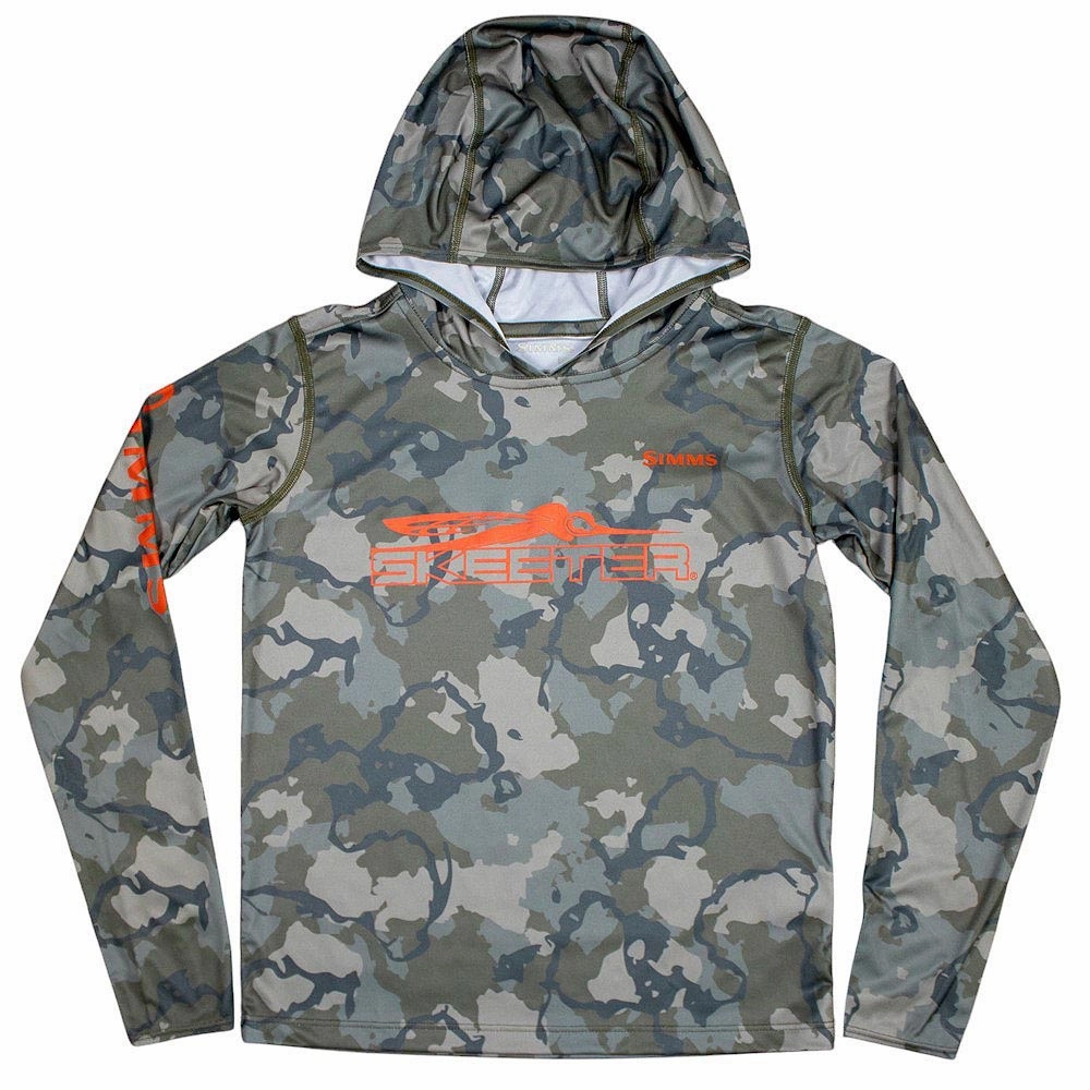 Odor Control Fabric Abstract print Skeeter Simms Kid's Camo Olive Solar Hoody