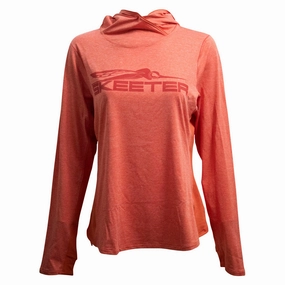 Wild boar like Comfy Performance Fit Skeeter Simms Ladies SolarFlex Hoody - Watermelon Heather